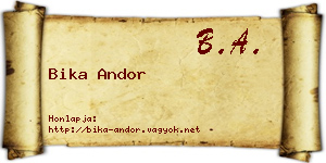 Bika Andor névjegykártya